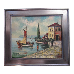 1970s H Hugo Seascape Signed Painting