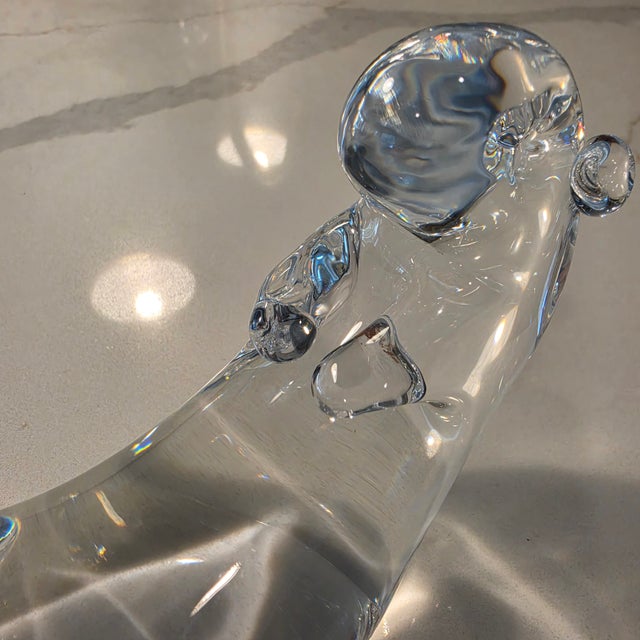 1980s Steuben Crystal Sea Otter Sculpture by James Houston For Sale - Image 10 of 17