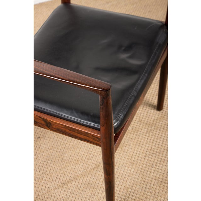 Danish Office Chair in Rosewood and Leather by Erik Worts for Soro Stolefabrik, 1960s For Sale - Image 10 of 18