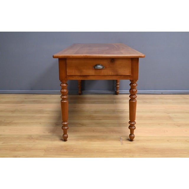 Late 19th Century Cherrywood Farmhouse Table For Sale - Image 12 of 18