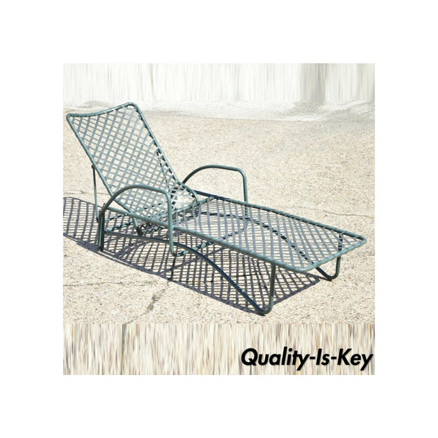 Brown Jordan Tamiami Green Aluminum Vinyl Strap Pool Chaise Lounge Chair Chairish