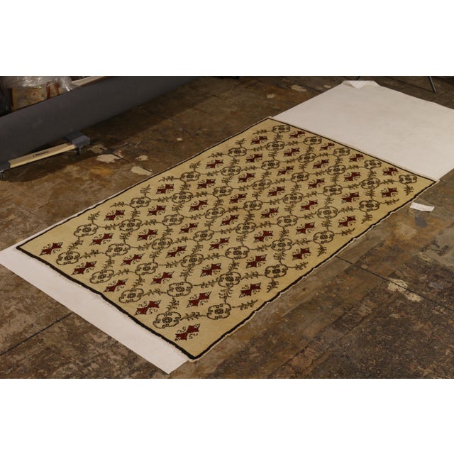 Hand knotted in wool originating from Turkey, this contemporary rug draws inspiration from the Anatolian Sparta rug...