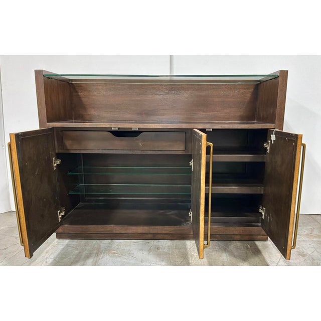 Modern Modern Wood and Cooper Three Door Bar Cabinet For Sale - Image 3 of 8