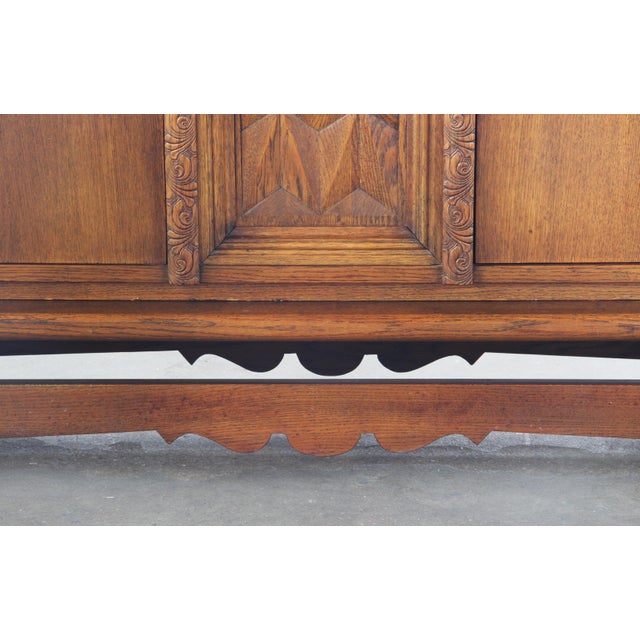 Baroque Vintage Baroque Brutalist Danish Oak Cabinet, 1960s For Sale - Image 3 of 18