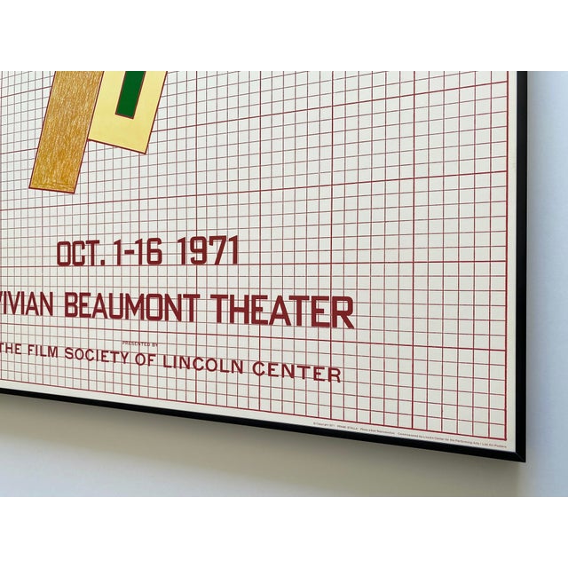 Frank Stella Vintage 1971 Mid Century Modernist Lithograph Print Framed Extra Large " 9th New York Film Festival " Poster For Sale - Image 15 of 18