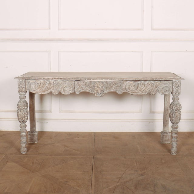 English Carved and Bleached Console Table, 1890s For Sale - Image 14 of 14