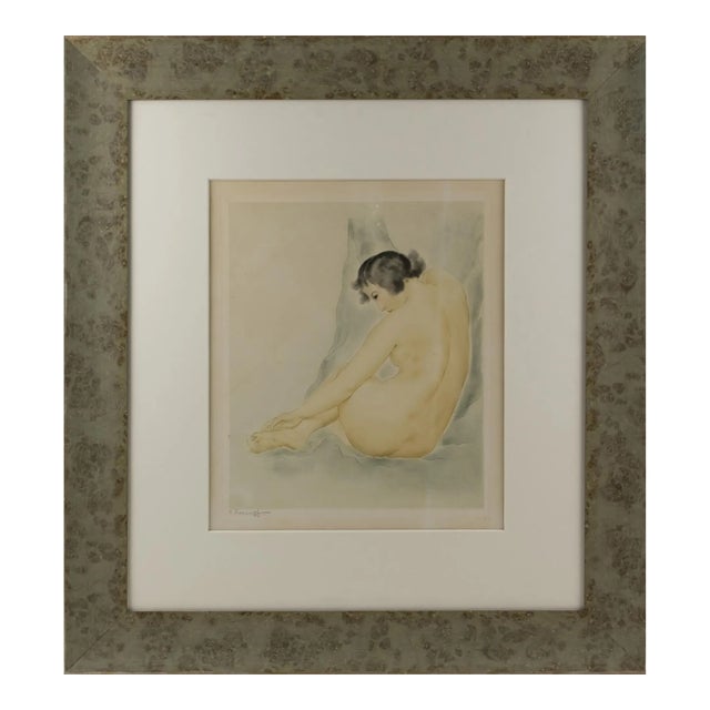 Female Nude Study Watercolor Drawing by Rotislaw Racoff, Circa 1940 For Sale
