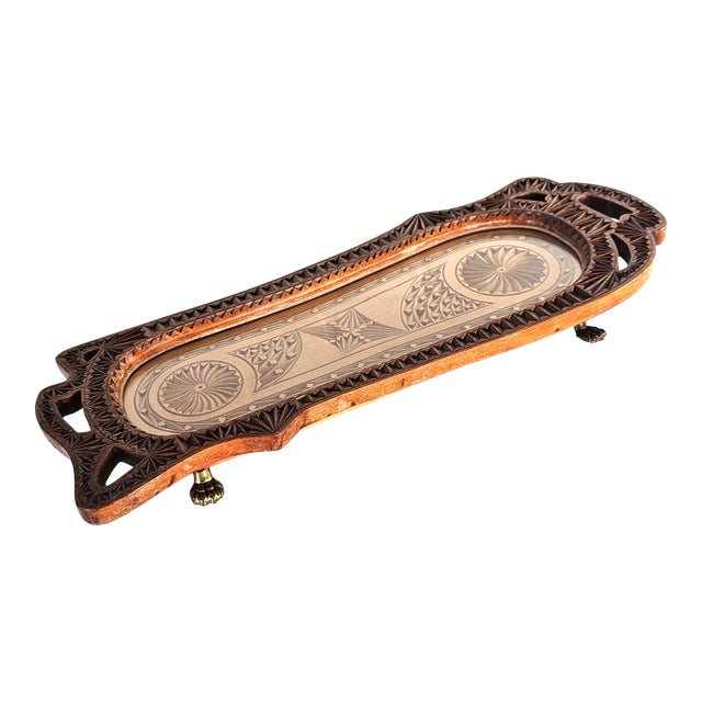 Frisian Kerfsnede Wood Carving Tray 14" For Sale
