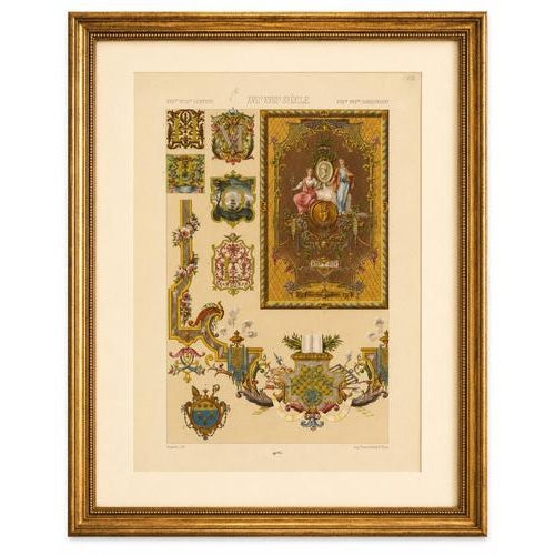 Louis xvi decorative ornament chromolithograph by albert racinet, paris, c. 1873 an exceptional original antique...