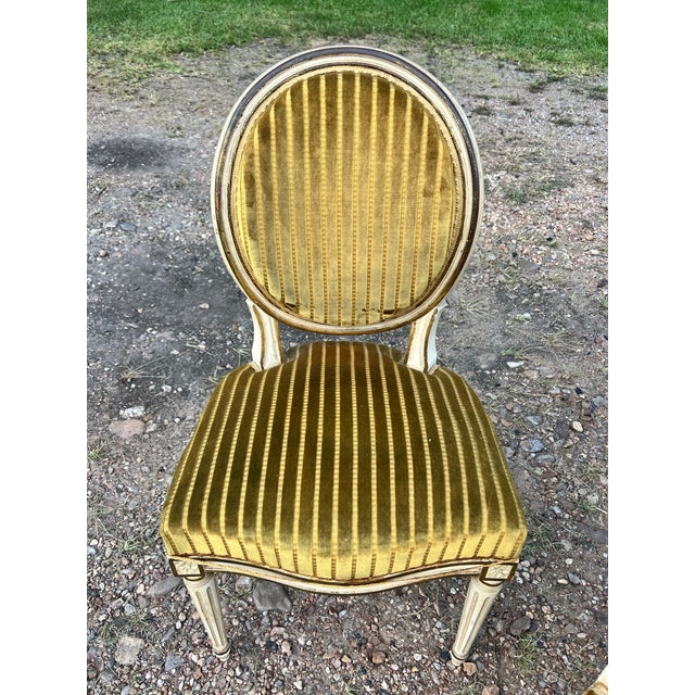 French French 19th Century Louis XVI Painted Walnut Dining Chairs - Set of 6 For Sale - Image 3 of 12