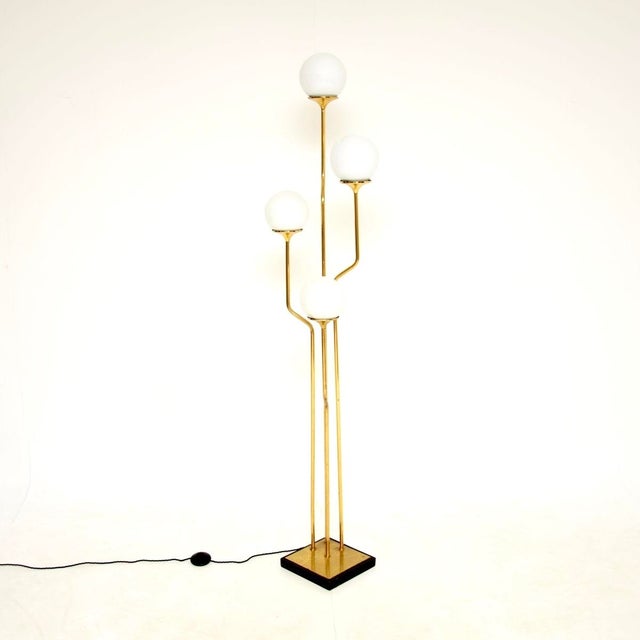 Gold Vintage Italian Brass and Opaline Glass Floor Lamp from Goffredo Reggiani, 1970s For Sale - Image 8 of 8