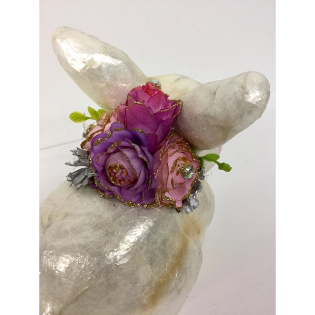 Bunny Rabbit Artisan Capiz Shell Covered Candy or Trinket Dish For Sale - Image 9 of 10