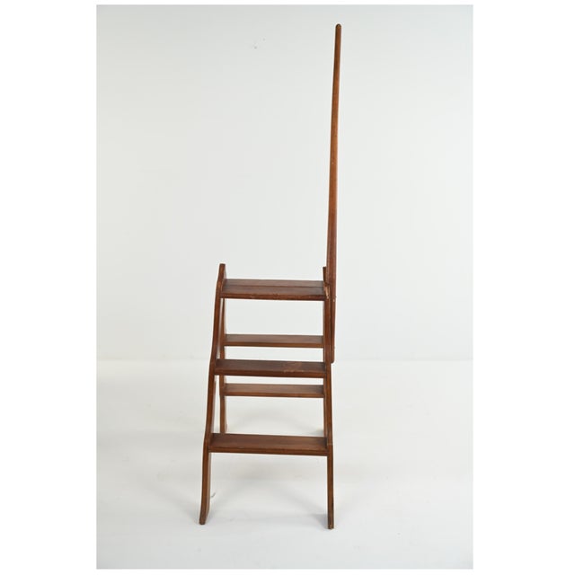 Italian Vintage Italian Folding Wooden Three-Step Library Steps For Sale - Image 3 of 9