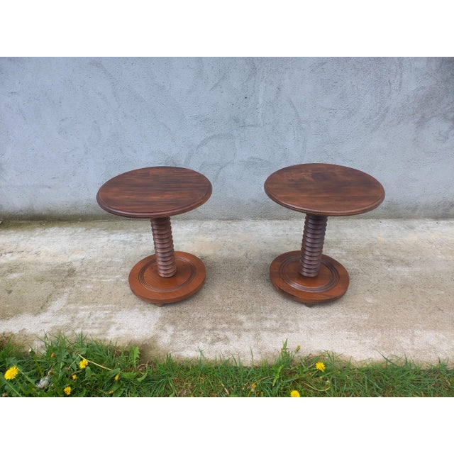 Pedestal Tables in the style of Charles Dudouyt, 1930s, Set of 2 For Sale - Image 16 of 18