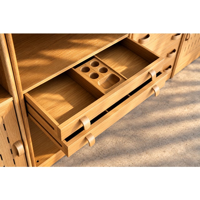 1960s Vintage Danish Wall Unit with Cabinets, 1960s For Sale - Image 5 of 12