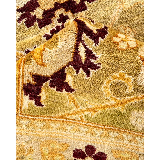 Textile Eclectic, One-of-a-Kind Hand-Knotted Area Rug - Green, 9' 0" x 12' 4" For Sale - Image 7 of 8