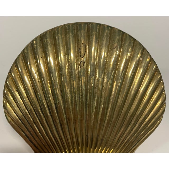 Andrea by Sadek Seashell Brass Bookends - A Pair For Sale - Image 4 of 6