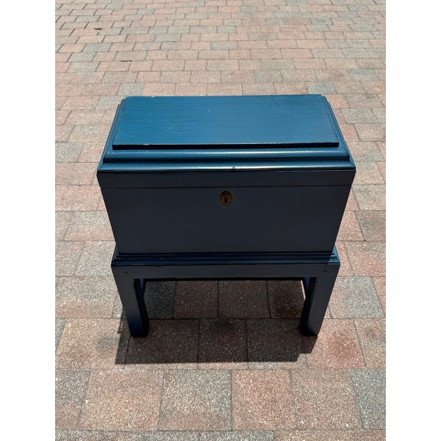 Somerset Bay Somerset Bay Blue Storage Box on Stand For Sale - Image 4 of 6