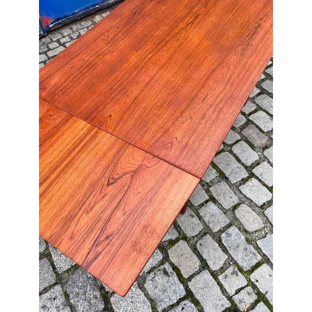 Brown Extendable Dining Table in Teak For Sale - Image 8 of 11
