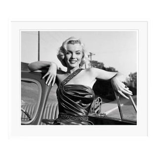 Marilyn Monroe With Classic Roadster for "How to Marry a Millionaire" White Framed Archival Pigment Print For Sale