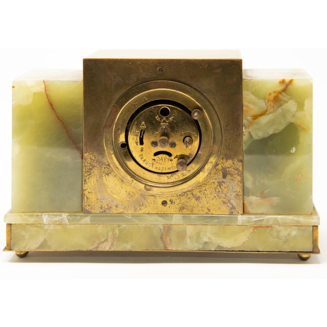 Mid 20th Century Vintage Japy Onyx and Cloisonné Alarm Clock For Sale - Image 5 of 10