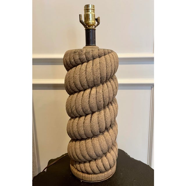 Vintage Heager Ceramic Rope Table Lamp For Sale In Chicago - Image 6 of 6