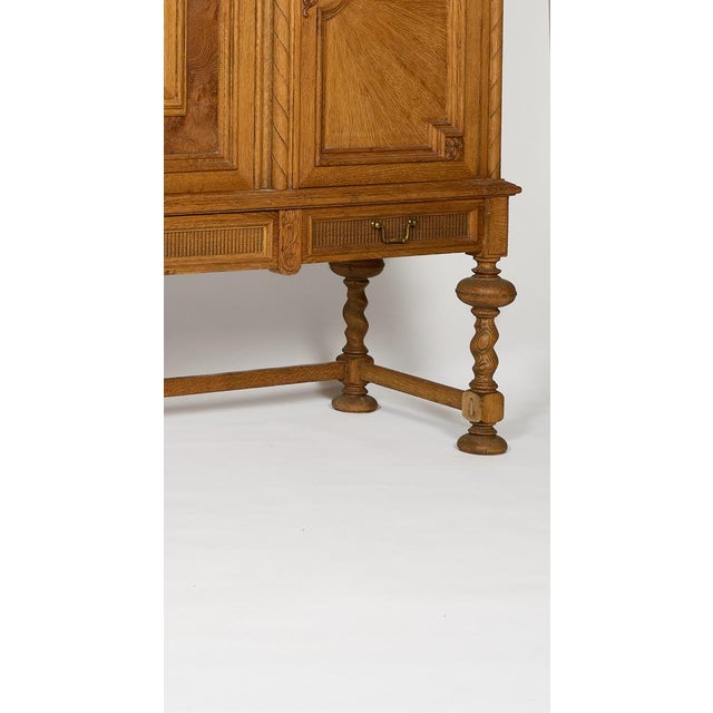 Sideboard with Carved Panels and Turned Legs, 1920s For Sale - Image 3 of 10
