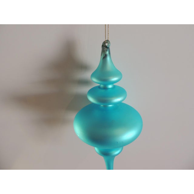 Tiffany's Color Hand Blown Round Glass Holiday Ornament Size:4"D x 8.5"H