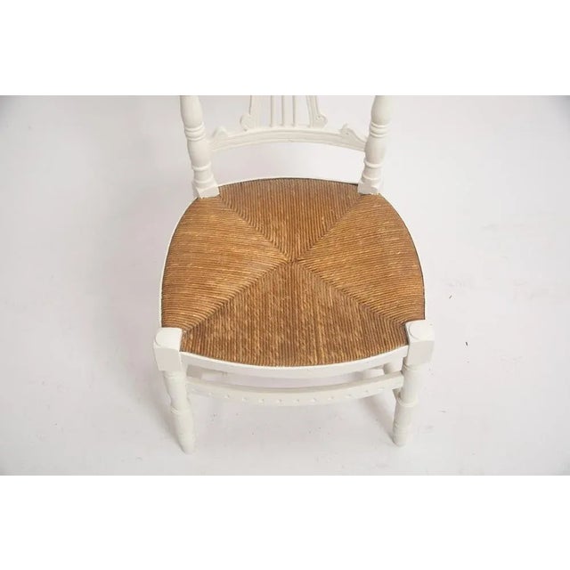 Napoleon III White Straw Nanny Chair For Sale - Image 4 of 7