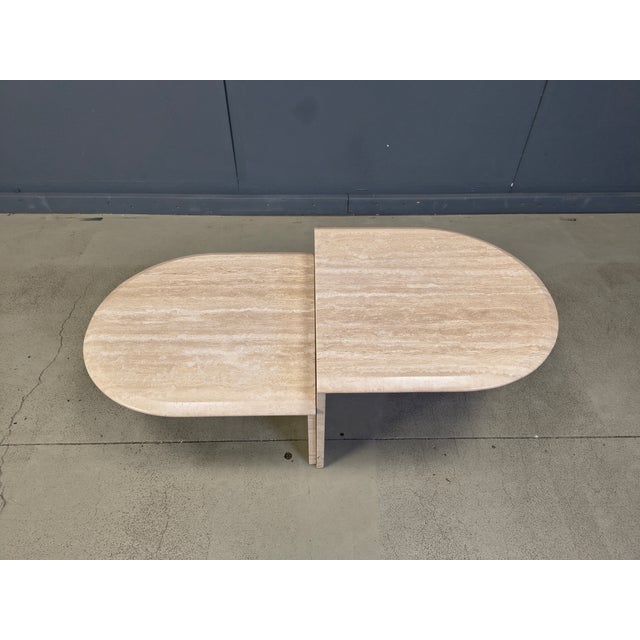 Vintage Travertine Coffee Tables, 1970s, Set of 2, in Very Good conditions. Designed 1970 to 1979