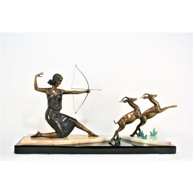1990s Art Deco/Modern Bronze Sculpture Dianna For Sale - Image 15 of 17