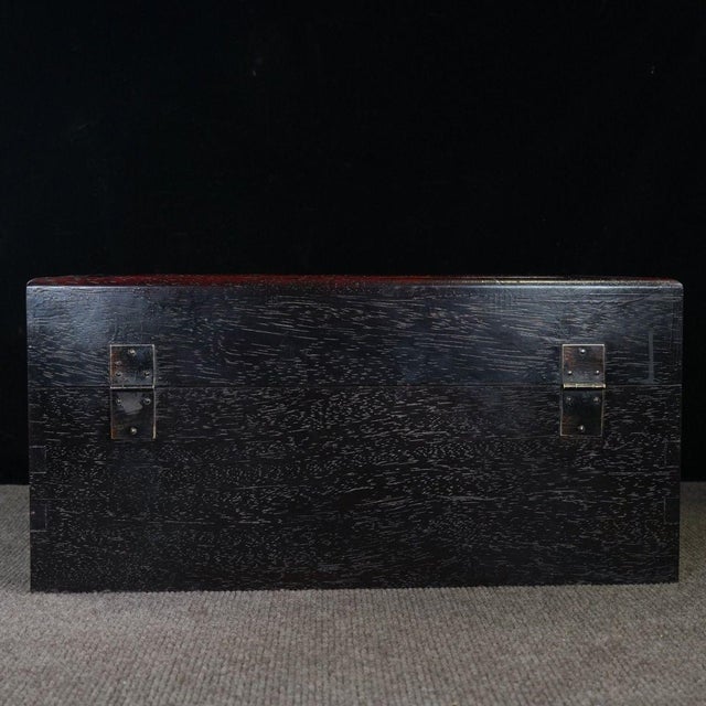 Zitan Wood Box Inlaid With Mother-of-Pearl Lion Motif For Sale In Los Angeles - Image 6 of 9