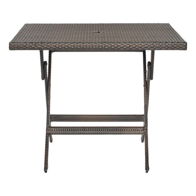 Samana Square Folding Table, Brown For Sale
