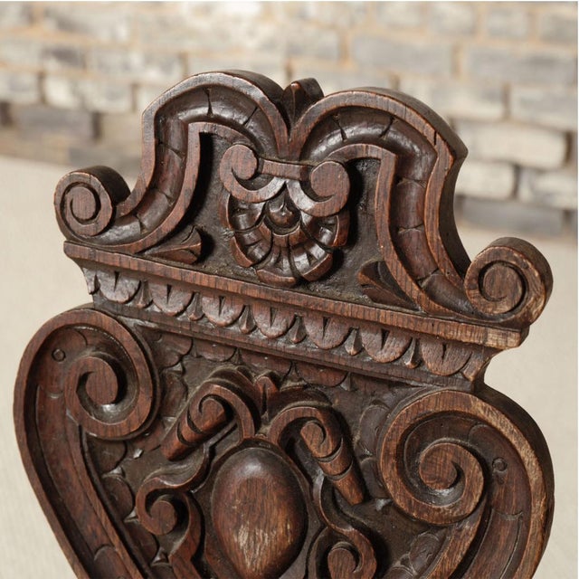 Brown 1900s French Oak Gothic Style Chair For Sale - Image 8 of 9