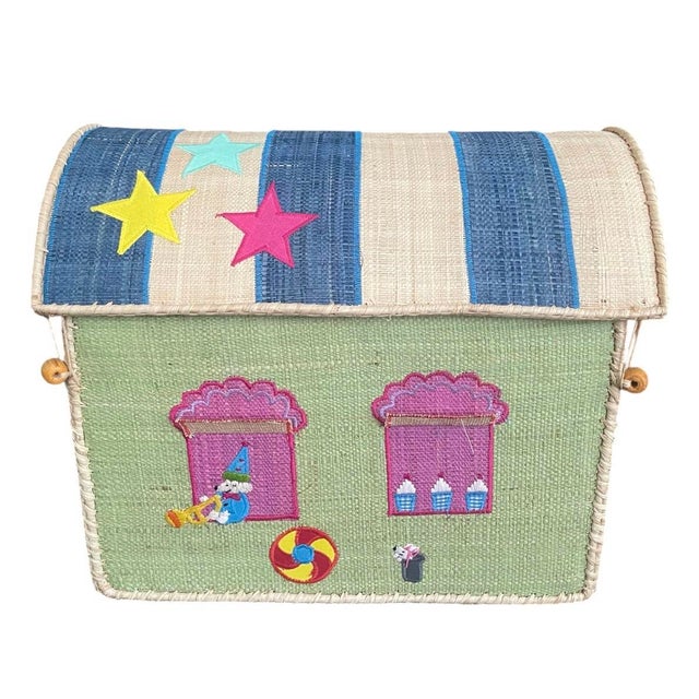 Textile Whimsical Artisan-Crafted Circus Toy Trunk For Sale - Image 7 of 12
