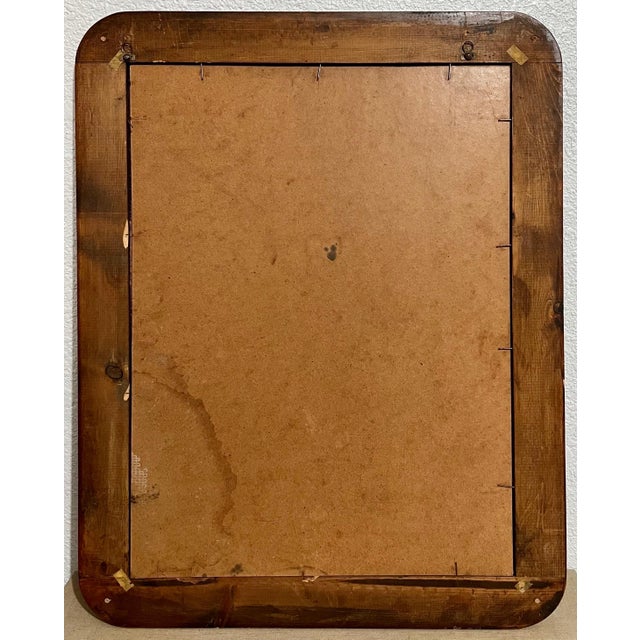 Textile Jose Maria de Servin, Folk Art Mexican Girl Oil Painting on Burlap Charming Naive African American Art For Sale - Image 7 of 7