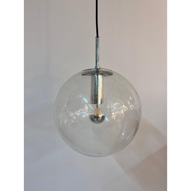 Glass and Chrome Globe Lamp from Glashütte Limburg For Sale - Image 5 of 11