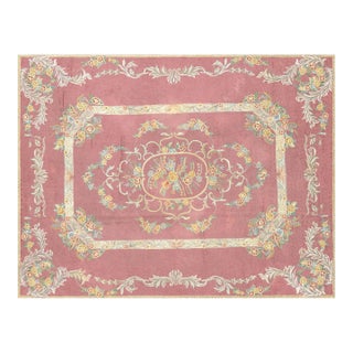 1940s European Chainstitch Rug For Sale