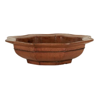 Antique Chinese Wood Fruit Bowl For Sale