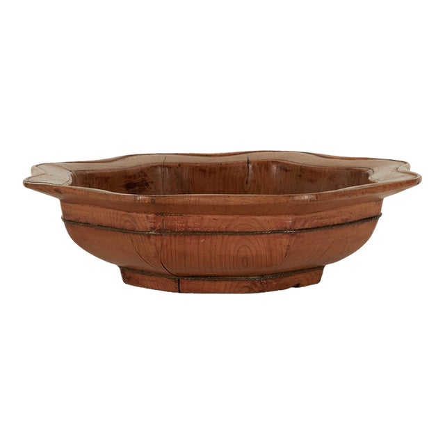 Antique Chinese Wood Fruit Bowl For Sale