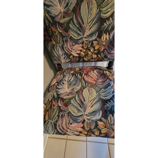 Vintage French Louis Philippe Style Armchairs With Carved Wood Arms and Legs - A Pair For Sale - Image 9 of 18