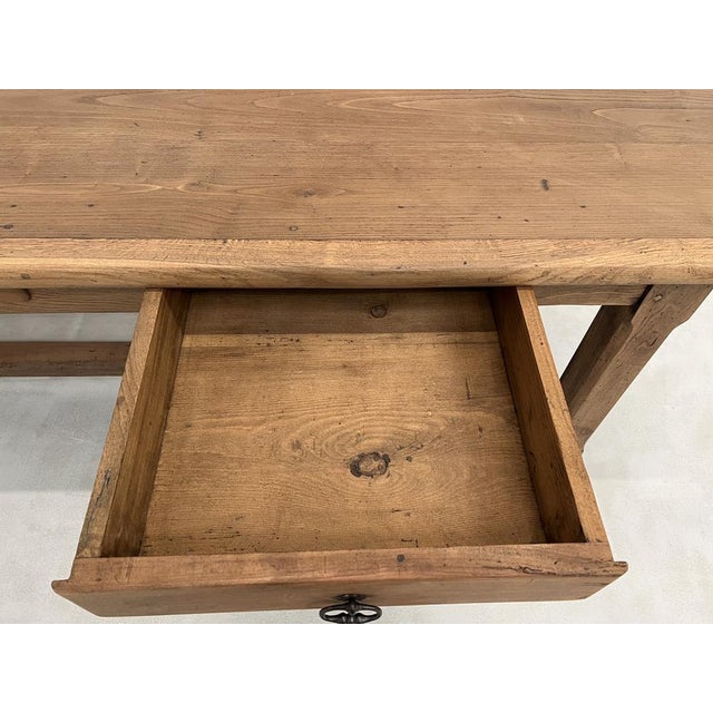 Brown French Farm Table in Oak and Walnut, 1950s For Sale - Image 8 of 18