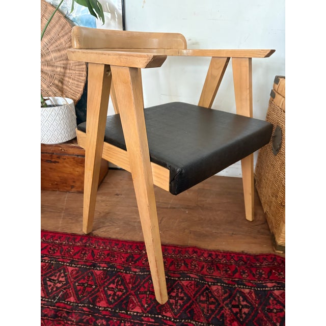 Wood Vintage Limed Oak Compass Chair For Sale - Image 7 of 10