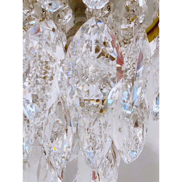 Italian Antique 1920s Italian Bronze Upside Down Layered Chandelier For Sale - Image 3 of 7