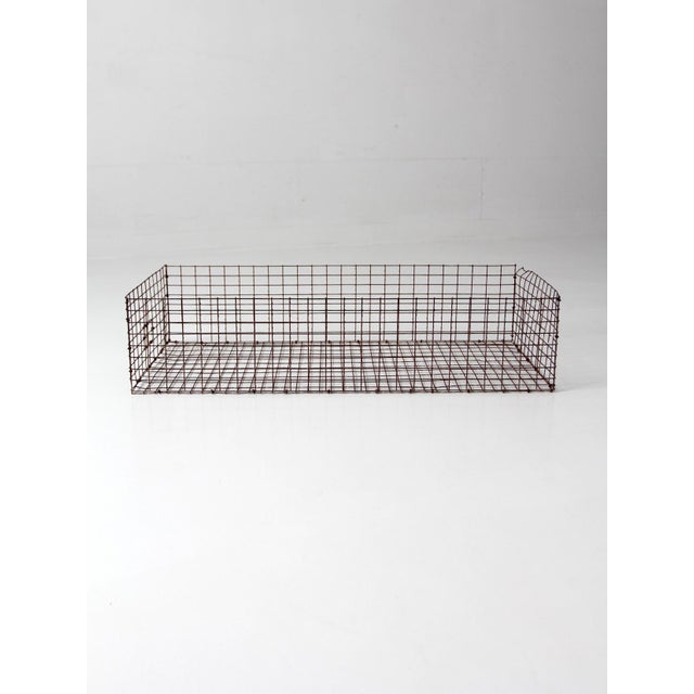 Vintage Industrial Metal Storage Basket For Sale - Image 9 of 15