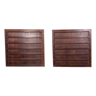 Antique Japanese Wooden Wall or Door Panels, 1890s, Set of 2 For Sale