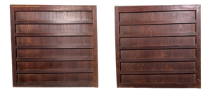 Antique Japanese Wooden Wall or Door Panels, 1890s, Set of 2