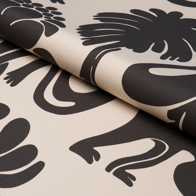 2020s SAMPLE - Schumacher Call Of The Jungle Fabric In Black For Sale - Image 5 of 5