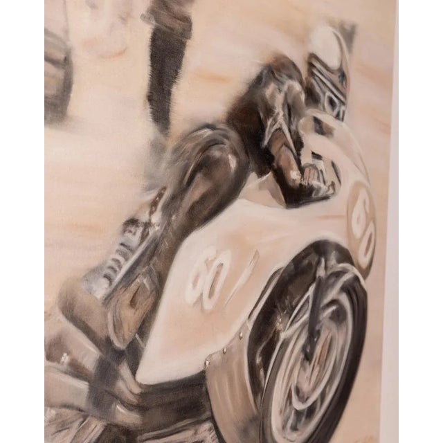Contemporary Gabriella Giardi, Honda 500 Motorcycle after Mike Hailwood, 2019, Oil on Canvas For Sale - Image 3 of 9