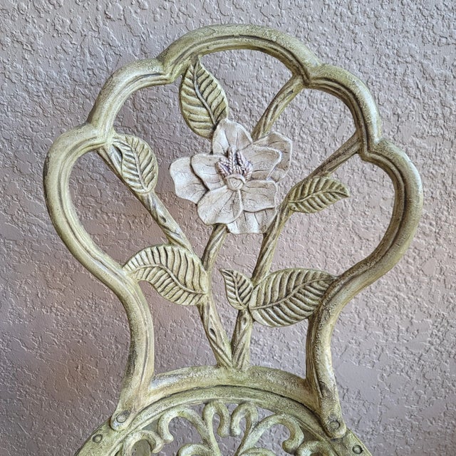 Victorian Vintage Cast Iron Victorian-Style Garden Chairs, a Pair For Sale - Image 3 of 11